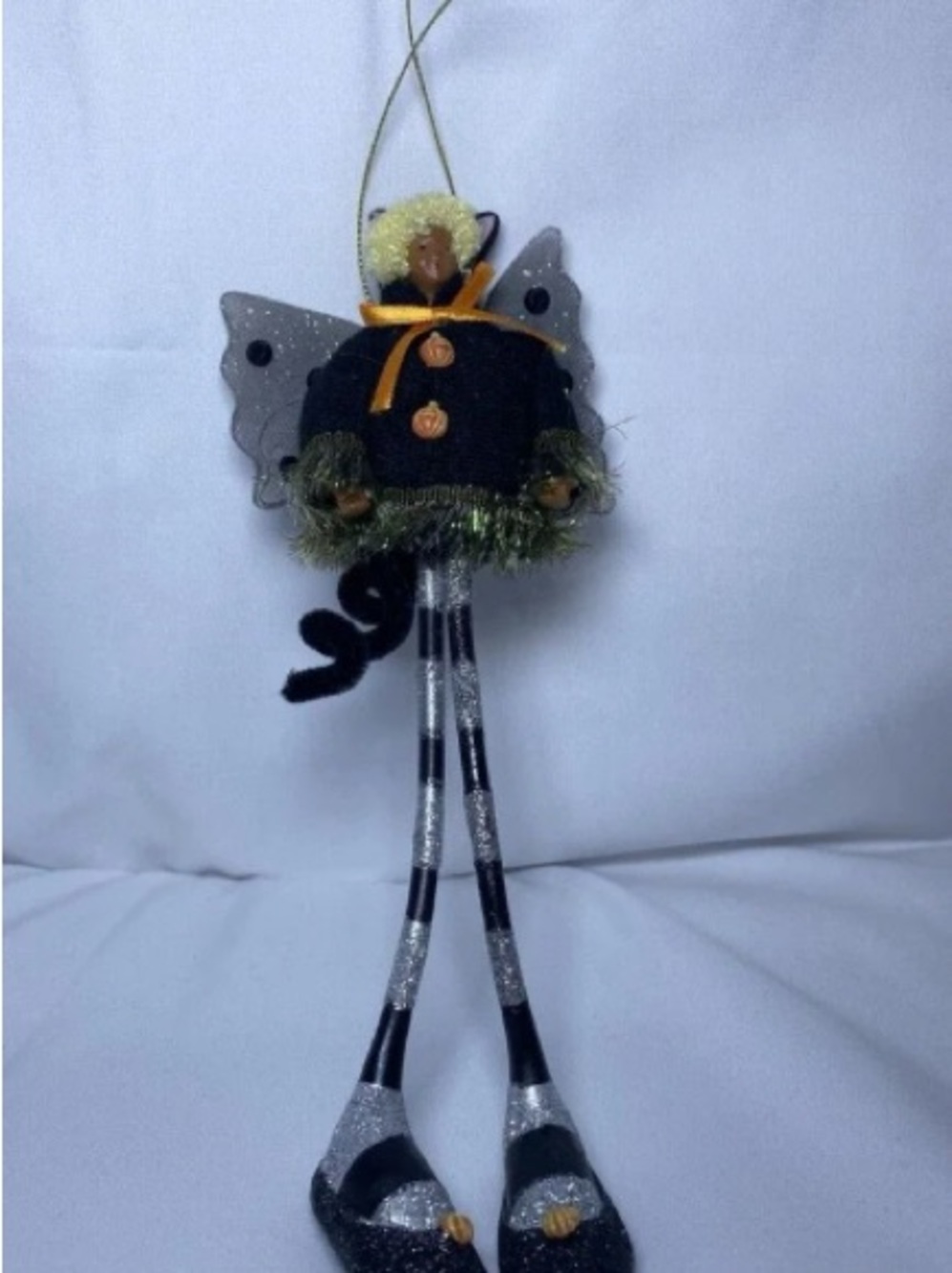 Black and Silver Fairy Ornament with Orange Accents - Home Games Card Games